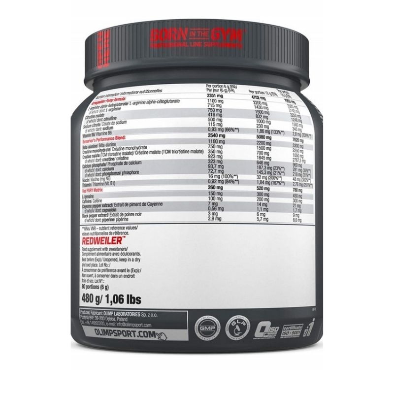 OLİMP Redweiler Preworkout Powder 480 GR 80 Servis