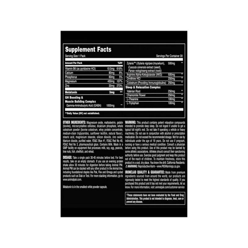 Universal Animal Pm 30 Packs - Sleep + Repair Recovery + Valerian Root + GH + AKG + PANAX)