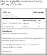 Applied Nutrition Vitamin C Rose hips Ascorbic acid 1000mg 100 Caps