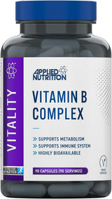 Applied Nutrition Vitamin B Complex B1, B2, B3, B5, B6, B12, Biotin&Folic Acid Immune 90 Caps