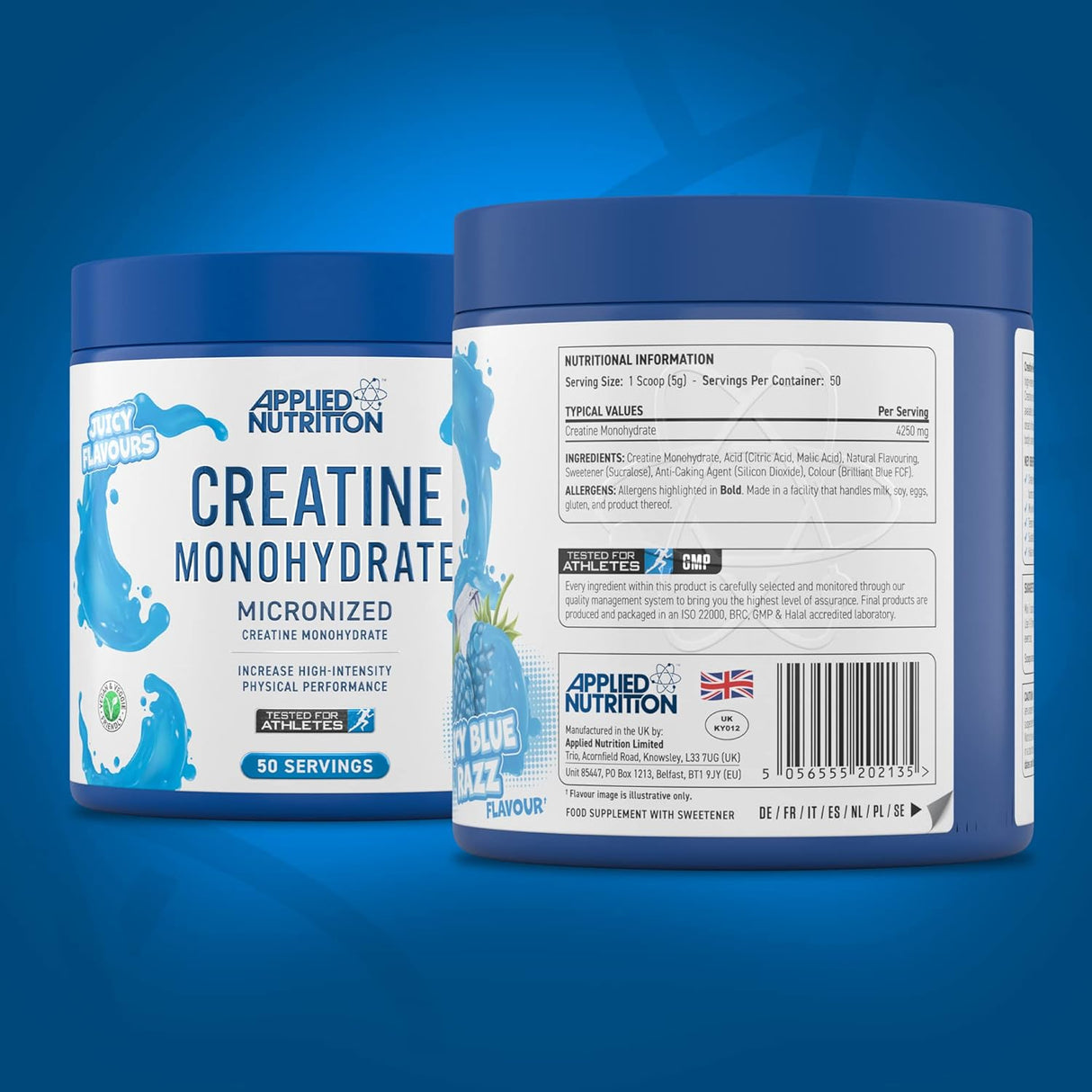 Applied Nutrition Creatine Monohydrate Powder 250g – 100% Micronized Creatine 50 Servings