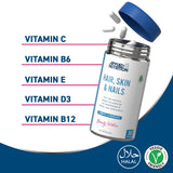Applied Nutrition Hair, Skin & Nails, (BİOTİN+B12+MAGNESİUM OXİD+GRAPE+COLLAGEN+FOLİC ACİD 60 Caps