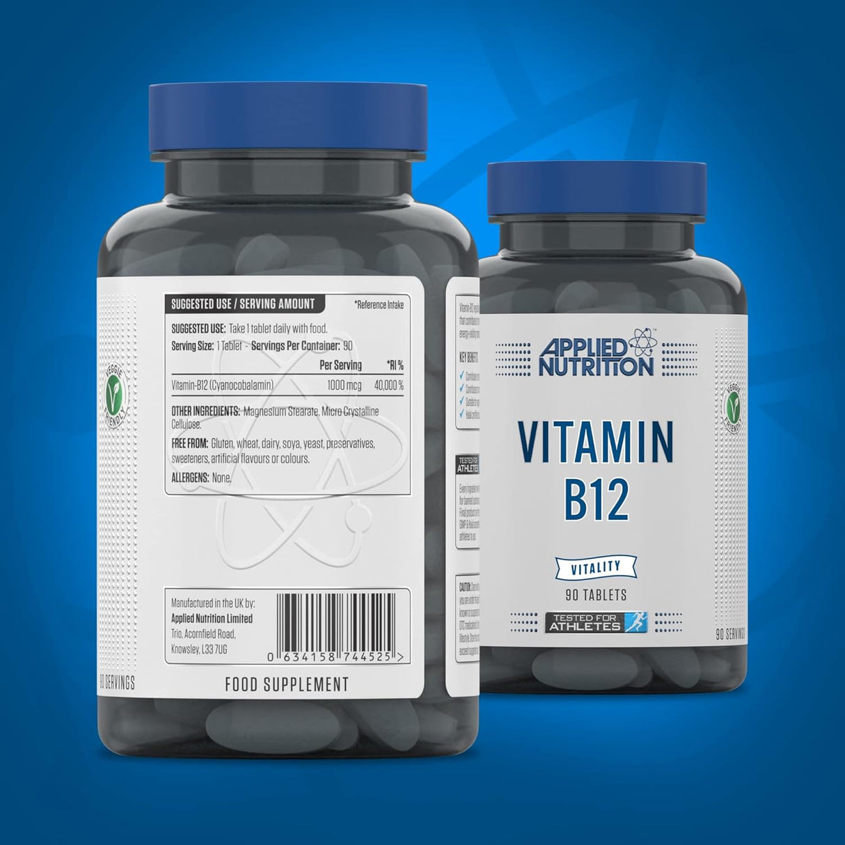 Applied Nutrition Vitamin B12 Immune System Support & Reduction of Tiredness and Fatigue 90 Tablets
