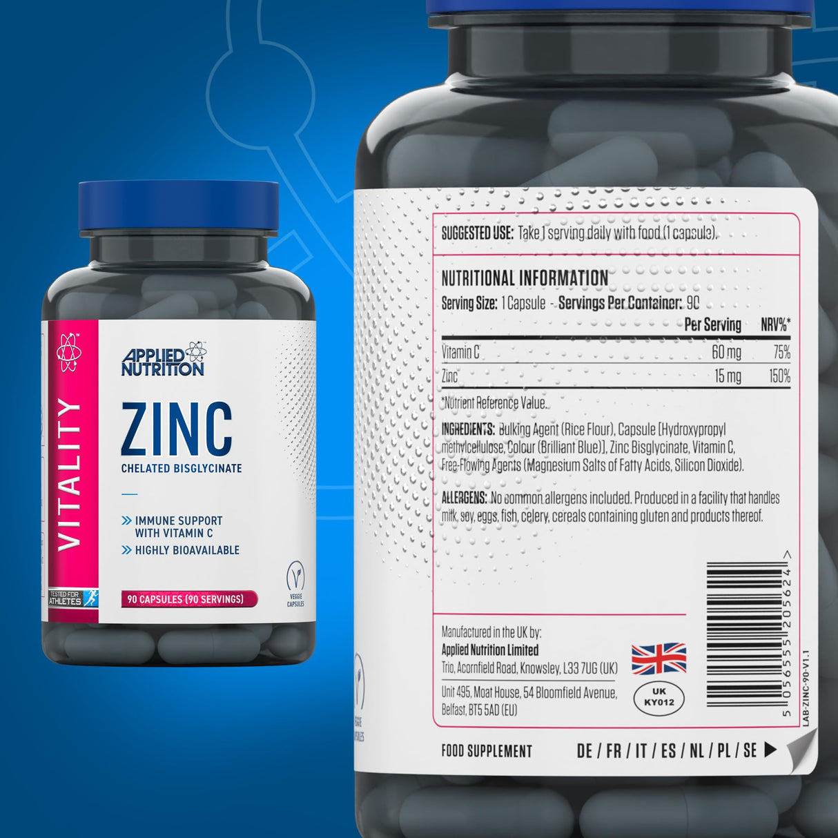 Applied Nutrition Zinc(Çinko)+Vitamin C 90 Caps