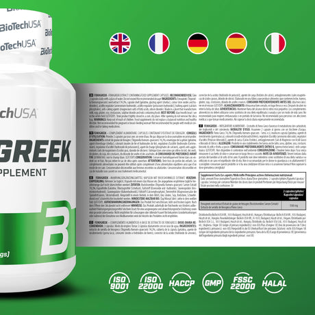BioTech USA Fenugreek 1500 Çemen otu tozu 60 capsules