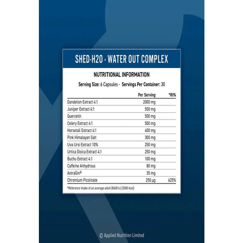 Applied Nutrition Shed-h2o Su atıcı Water Out Complex Fat Burner 180 Caps