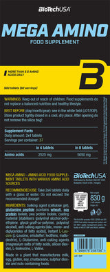 BIOTECH USA Mega Amino - 500 tablets