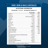 Applied Nutrition Hair, Skin & Nails, (BİOTİN+B12+MAGNESİUM OXİD+GRAPE+COLLAGEN+FOLİC ACİD 60 Caps