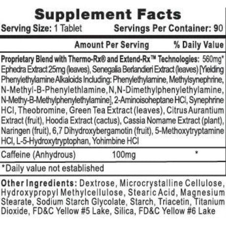 HI-TECH LIPODRENE 25mg EPHEDRA 90 Servings