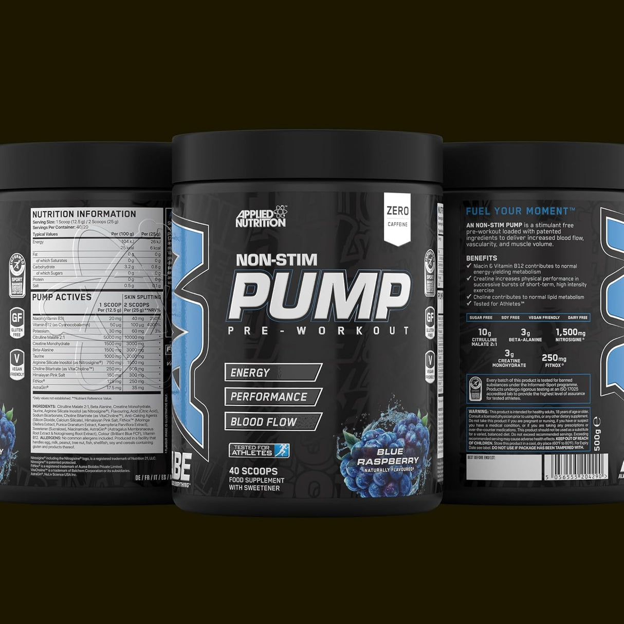 Applied Nutrition ABE Stim Free Pump PreWorkout Energy & Strength with Citrulline Creatine Beta Alanine 40 servis