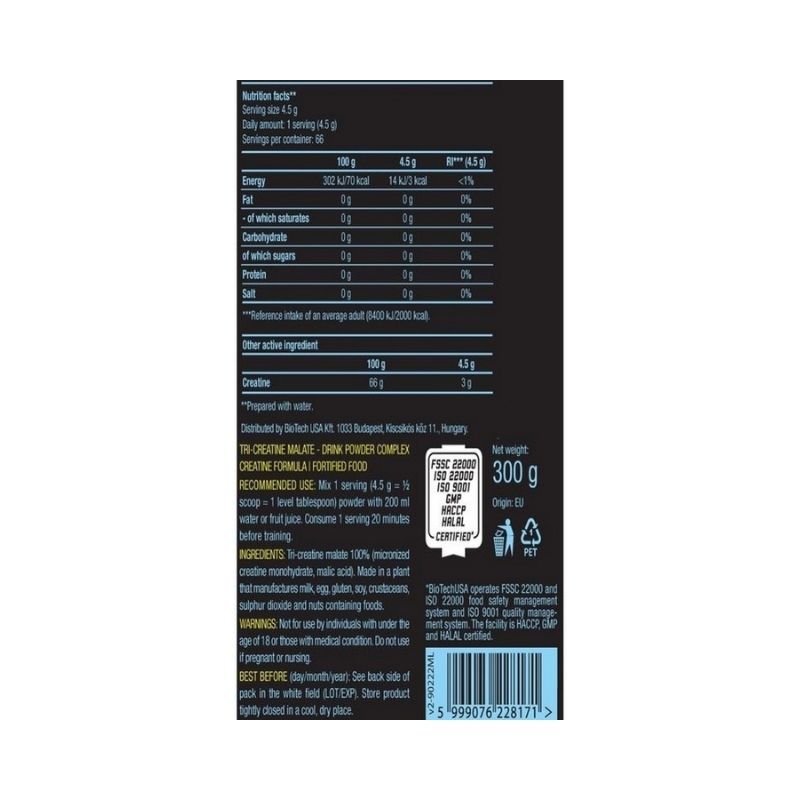Biotech USA Tri Creatine Malate 300g