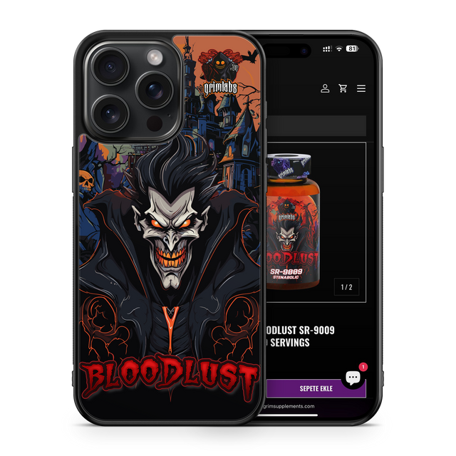 BLOODLUST DESIGN IPHONE 15 PRO MAX PARLAK TELEFON KILIFI