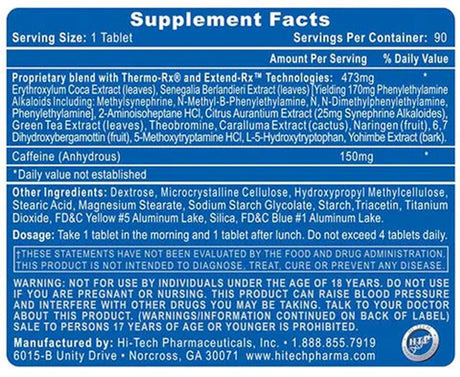 HI-TECH PHARMA LIPODRENE ELITE 90 Servings