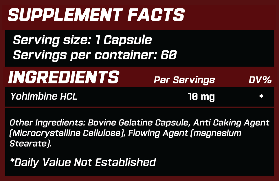 GRIMLABS YOHIMBINE HCL 10mg 60 CAPS
